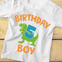 Dinosaur Birthday Boy SVG, 5th Birthday SVG