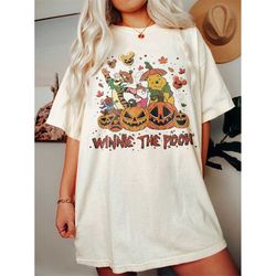 vintage winnie the pooh halloween shirt, pooh and friends halloween shirt, cute fall sweatshirt, pooh bear halloween shi