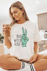 Witch Tee, Bad Witch Vibes Vintage Style Halloween, Graphic Te