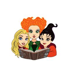 Sanderson Sisters Read Book Halloween Svg Happy Halloween Vector Svg, Halloween Hocus Pocus Gift For Halloween Day Svg,