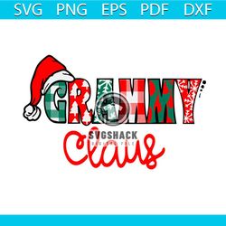 Grammy Claus Svg, Christmas Svg, Checked Svg, Santa Claus Hat Svg