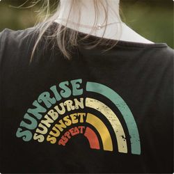 Sunrise Sunburn Sunset Repeat Svg, Summer SVG