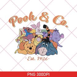 Vintage Disney Pooh And Co Est 1926 PNG, Cute Pooh Bear And Friends PNG, Retro Winnie The Pooh, Disney Family Travel PNG
