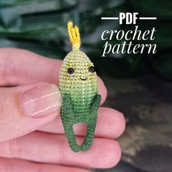 PDF crochet pattern Jolly cucumber . Crochet miniature pattern. Amigurumi cucumber toy pattern. DIY cute toy.