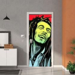 Bob Marley Graffiti Door Sticker Vinyl Door Decor Graffiti Peel & Stick Door Removable wallpaper Front Door