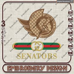 NHL Ottawa Senators Gucci Embroidery Design, NHL Team Embroidery Files, NHL Senators Embroidery, Instand Download