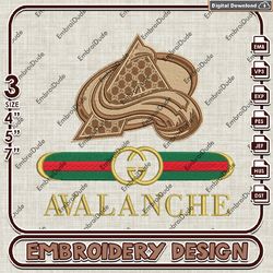NHL Colorado Avalanche Gucci Embroidery Design, NHL Team Embroidery Files, NHL Avalanche Embroidery, Instand Download