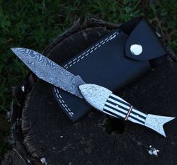 Damascus Folding Razor , Superior Custom Hand Made Folding Razor Knife , Damascus Pocket Knife