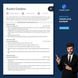 Creative, Minimalist, Polished resume, CV template, simple stand-out resume template, word resume format