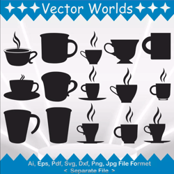 Coffee Cup svg, Coffee Cups svg, Coffee, Cup, SVG, ai, pdf, eps, svg, dxf, png, Vector
