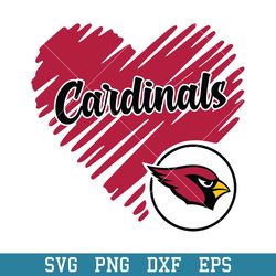 Arizona Cardinals Football Team Heart Logo Svg, Arizona Cardinals Svg, NFL Svg, Png Dxf Eps Digital File