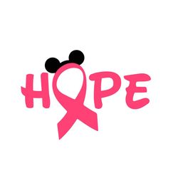 Hope Mickey Breast Cancer Awareness Vector Svg, Pink Wariors Gift For Breast Cancer Awareness Svg, Fight Gift For Breast