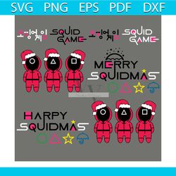 Christmas Squid Game SVG Bundle svg, Squid Games svg, Trending svg