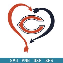 Heart Chicago Bears Logo Svg, Chicago Bears Svg, NFL Svg, Png Dxf Eps Digital File