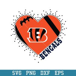 Heart Cincinnati Bengals Logo Svg, Cincinnati Bengals Svg, NFL Svg, Png Dxf Eps Digital File