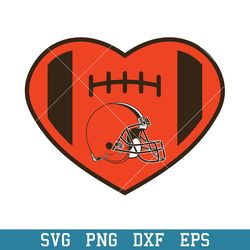 Heart Cleveland Browns Logo Svg, Cleveland Browns Svg, NFL Svg, Png Dxf Eps Digital File