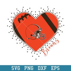Heart Cleveland Browns Svg, Cleveland Browns Svg, NFL Svg, Png Dxf Eps Digital File