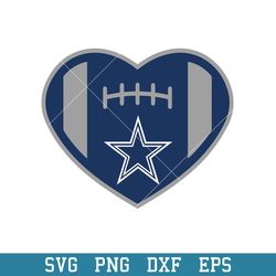 Heart Dallas Cowboys Football Logo Svg, Dallas Cowboys Svg, NFL Svg, Png Dxf Eps Digital File