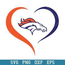 Heart Denver Broncos Logo Svg, Denver Broncos Svg, NFL Svg, Png Dxf Eps Digital File