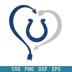 Heart Indianapolis Colts Svg, Indianapolis Colts Svg, NFL Svg, Png Dxf Eps Digital File