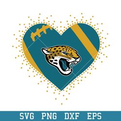 Heart Jacksonville Jaguars Team Logo Svg, Jacksonville Jaguars Svg, NFL Svg, Png Dxf Eps Digital File