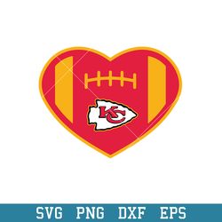 Heart Kansas City Chiefs Team Logo Svg, Kansas City Chiefs Svg, NFL Svg, Png Dxf Eps Digital File