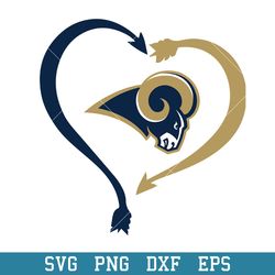 Heart Los Angeles Rams Logo Svg, Los Angeles Rams Svg, NFL Svg, Png Dxf Eps Digital File