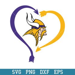 Heart Minnesota Vikings Logo Svg, Minnesota Vikings Svg, NFL Svg, Png Dxf Eps Digital File