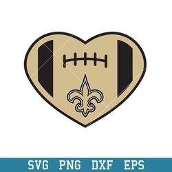 Heart New Orleans Saints Svg, New Orleans Saints Svg, NFL Svg, Soprt Svg, Png Dxf Eps Digital File