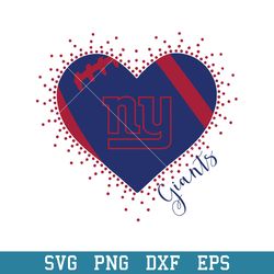 Heart New York Giants Svg, New York Giants Svg, NFL Svg, Png Dxf Eps Digital File