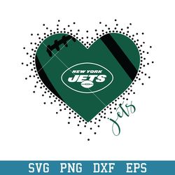 Heart New York Jets Svg, New York Jets Svg, NFL Svg, Png Dxf Eps Digital File
