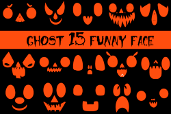 Halloween Ghost Cute Face 15 PNG Files Digital Download Sublimation