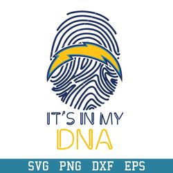 It's In My DNA Los Angeles Chargers Svg, Los Angeles Chargers Svg, NFL Svg, Png Dxf Eps Digital File