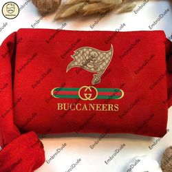 NFL Tampa Bay Buccaneers Embroidered Shirt, NFL Buccaneers Gucci Embroidery, Embroidered Hoodie, Sweatshirt