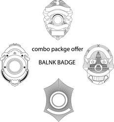blank badge combo packge offer vector file 1 Black white vector outline or line art file