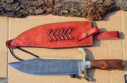 Custom Handmade Carbon Steel Bowie Knife Survival Knife Outdoor Knife Camping Knife Husband Gift father Gift Boyfriend