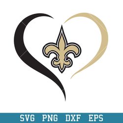 New Orleans Saints Baseball Heart Svg, New Orleans Saints Svg, NFL Svg, Png Dxf Eps Digital File