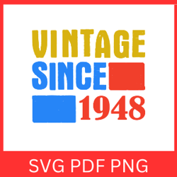 Vintage 1948 Retro Svg | VINTAGE 1948 SVG DESIGN | Vintage 1948 Sublimation Designs | Printable Art | Digital Download