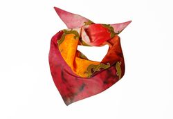Hand Painted Silk Scarf Small Shawl Unique Gift
