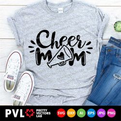 Cheer Mom Svg, Cheerleader Svg, Mama Cut Files, Megaphone, Sports Quote Clipart, Cheer Svg Dxf Eps Png, Mom Shirt Design