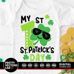 My 1st St. Patrick's Day Svg, Boys St. Patrick's Day Svg, Dxf, Eps, Png, Lucky, Kids Svg, Baby Cut Files, Newborn Clipar