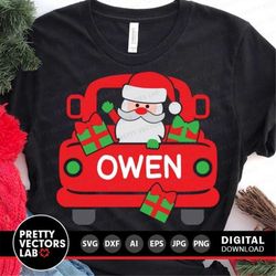 Christmas Truck with Santa Svg, Santa Svg, Funny Christmas Svg Dxf Eps Png, Red Truck Cut Files, Baby, Kids Shirt Design