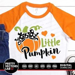 Little Pumpkin Svg, Girl Thanksgiving Svg, Halloween Svg, Fall Cut Files, Pumpkin Svg, Dxf, Eps, Png, Girls Svg, Baby Sv