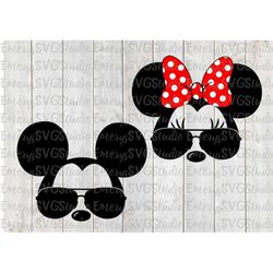 SVG DXF File for Mickey and Minnie with Aviator Sunglasses