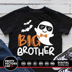 Halloween Svg, Big Brother Svg, Brother Ghost Svg, Boy Halloween Cut Files, Ghost Svg Dxf Eps Png, Kids Costume Clipart,