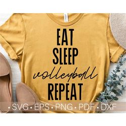 Eat Sleep Volleyball Repeat Svg, Volleyball Cut File, Volleyball Svg Printable Vector Clipart, Volleyball Svg File Cricu