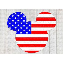 SVG DXF File for American Flag Mickey Mouse