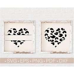 Leopard Heart Svg, Monogram Svg, Files for Cricut, Cheetah Heart, Svg, Cheetah Print Svg, Png, Dxf, Pdf, Eps,Vector Clip