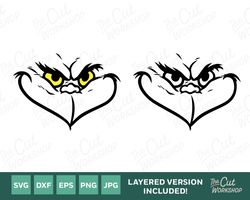 Green Smile Face  Layered SVG Clipart Images Digital Download Sublimation Cricut Cut File Png Dxf Jpg