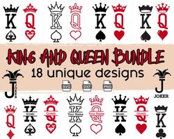 King and Queen SVG, Queen of Hears, Playing Cards Svg, Clubs, Diamonds, Spades Svg, Card Suits Svg